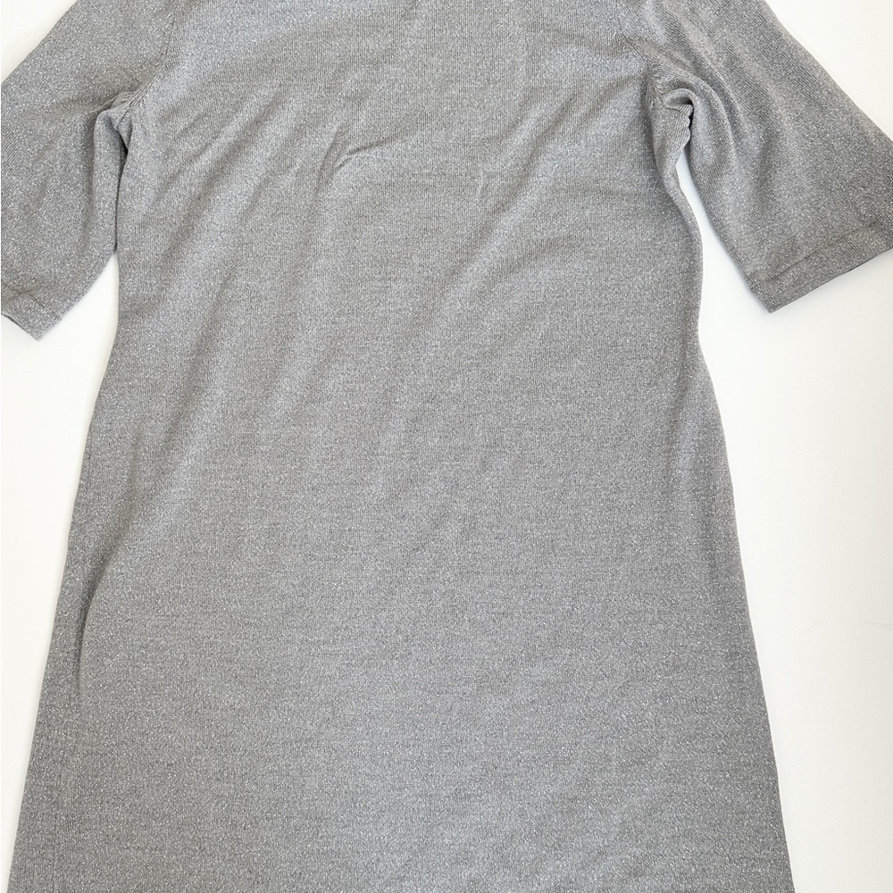 RSVP by Talbots Silver Metallic Knit Sweater Dress